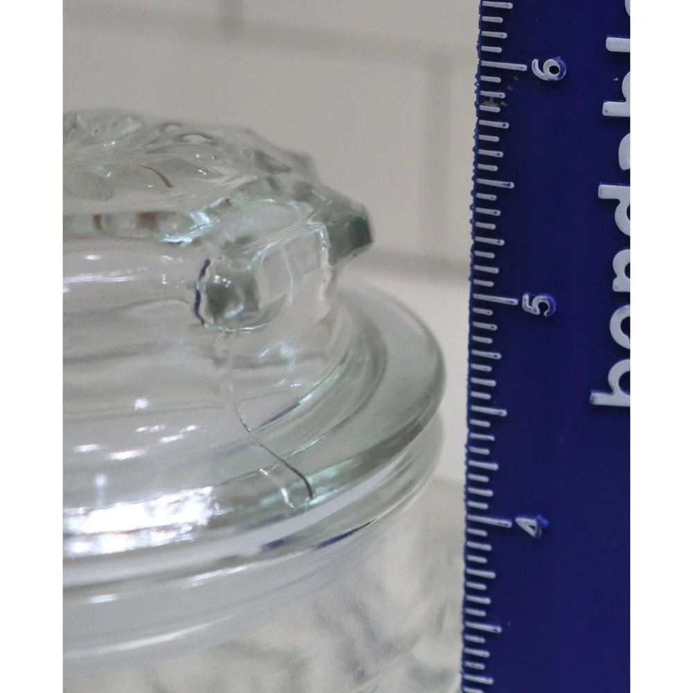 Anchor Hocking Wexford Small Glass Canister Jar with Lid Clear Vintage